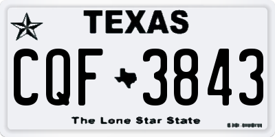 TX license plate CQF3843