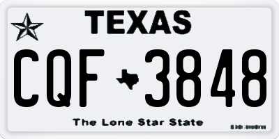 TX license plate CQF3848