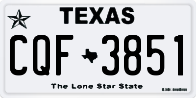 TX license plate CQF3851