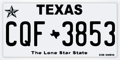 TX license plate CQF3853
