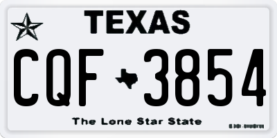 TX license plate CQF3854