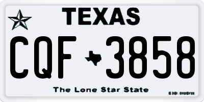 TX license plate CQF3858