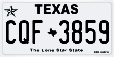 TX license plate CQF3859
