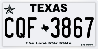 TX license plate CQF3867