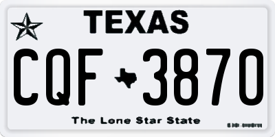 TX license plate CQF3870