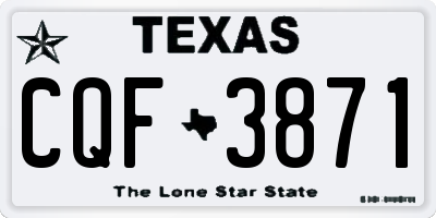 TX license plate CQF3871