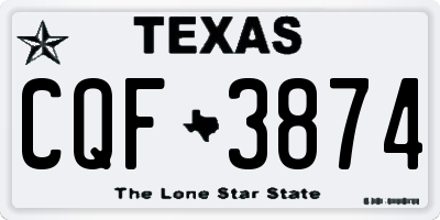 TX license plate CQF3874