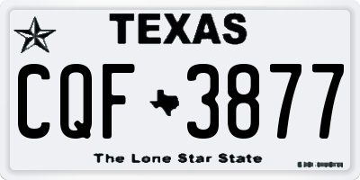 TX license plate CQF3877