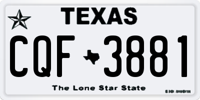 TX license plate CQF3881