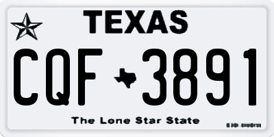 TX license plate CQF3891