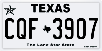 TX license plate CQF3907