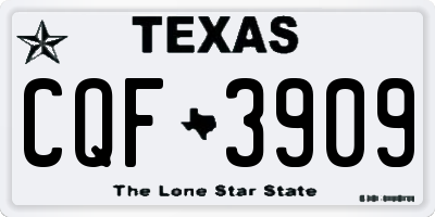 TX license plate CQF3909
