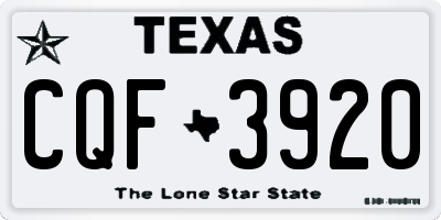 TX license plate CQF3920