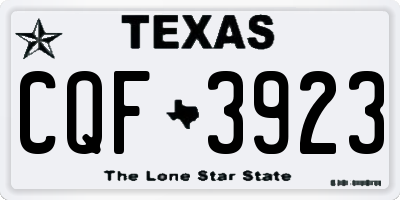 TX license plate CQF3923