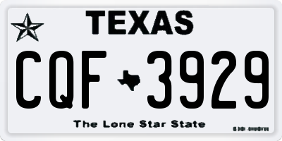 TX license plate CQF3929