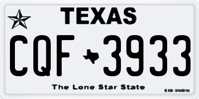 TX license plate CQF3933