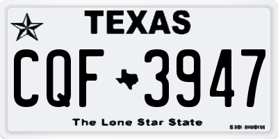 TX license plate CQF3947