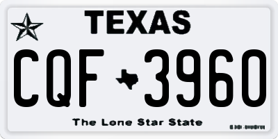 TX license plate CQF3960