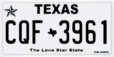 TX license plate CQF3961
