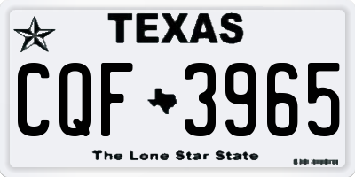 TX license plate CQF3965