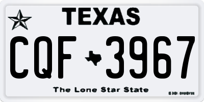 TX license plate CQF3967