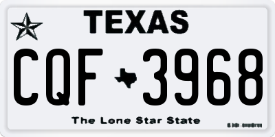 TX license plate CQF3968