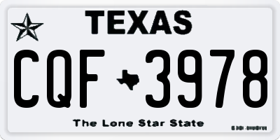 TX license plate CQF3978