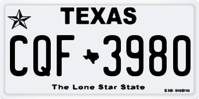 TX license plate CQF3980