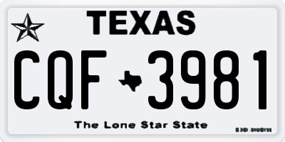 TX license plate CQF3981