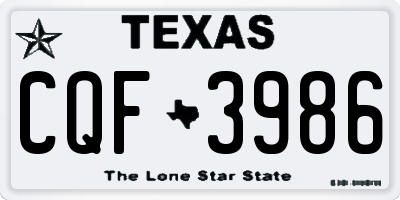 TX license plate CQF3986