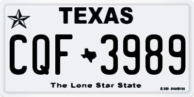 TX license plate CQF3989