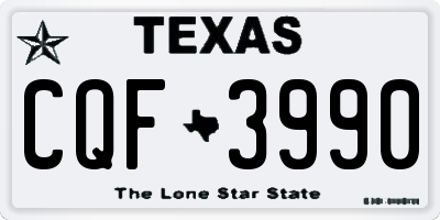 TX license plate CQF3990
