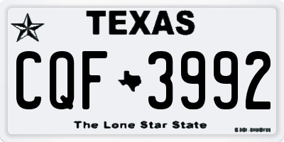TX license plate CQF3992