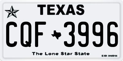 TX license plate CQF3996