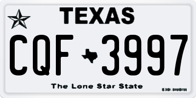 TX license plate CQF3997