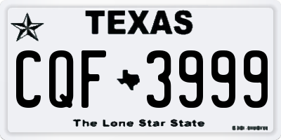 TX license plate CQF3999