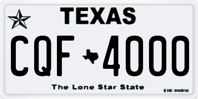TX license plate CQF4000