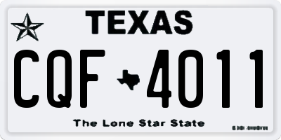 TX license plate CQF4011