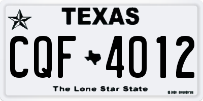 TX license plate CQF4012