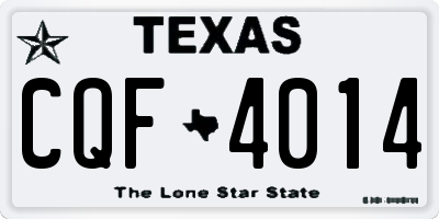 TX license plate CQF4014