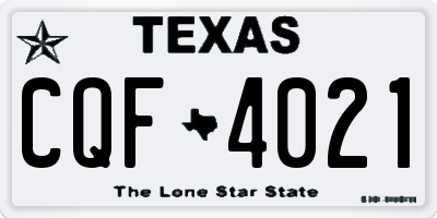 TX license plate CQF4021