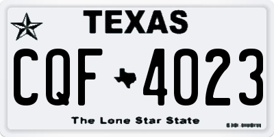 TX license plate CQF4023