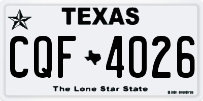TX license plate CQF4026