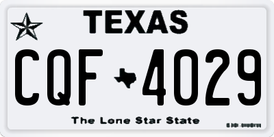 TX license plate CQF4029