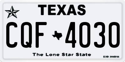 TX license plate CQF4030