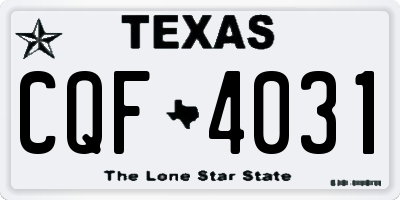 TX license plate CQF4031