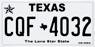 TX license plate CQF4032