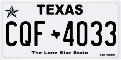 TX license plate CQF4033