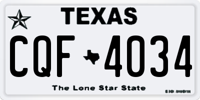 TX license plate CQF4034