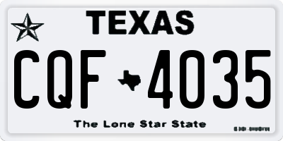 TX license plate CQF4035